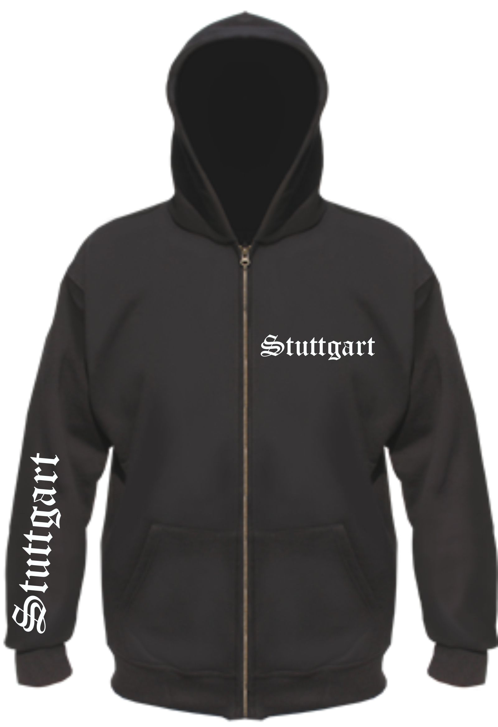 Stuttgart Kapuzenjacke - altdeutsch bedruckt - Sweatjacke Jacke Hoodie