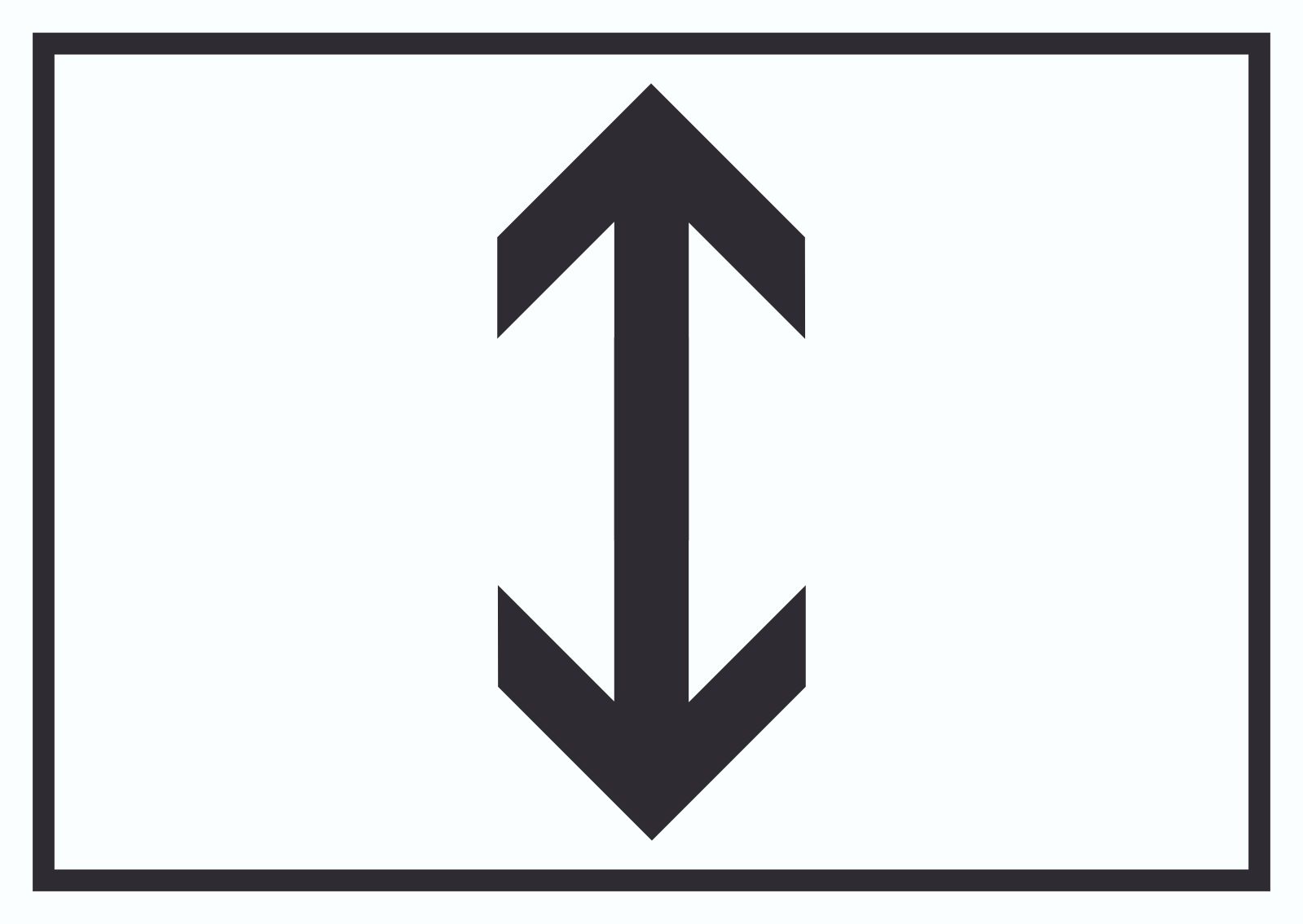 Richtungspfeil hoch runter Schild waagerecht schwarz weiss Pfeil