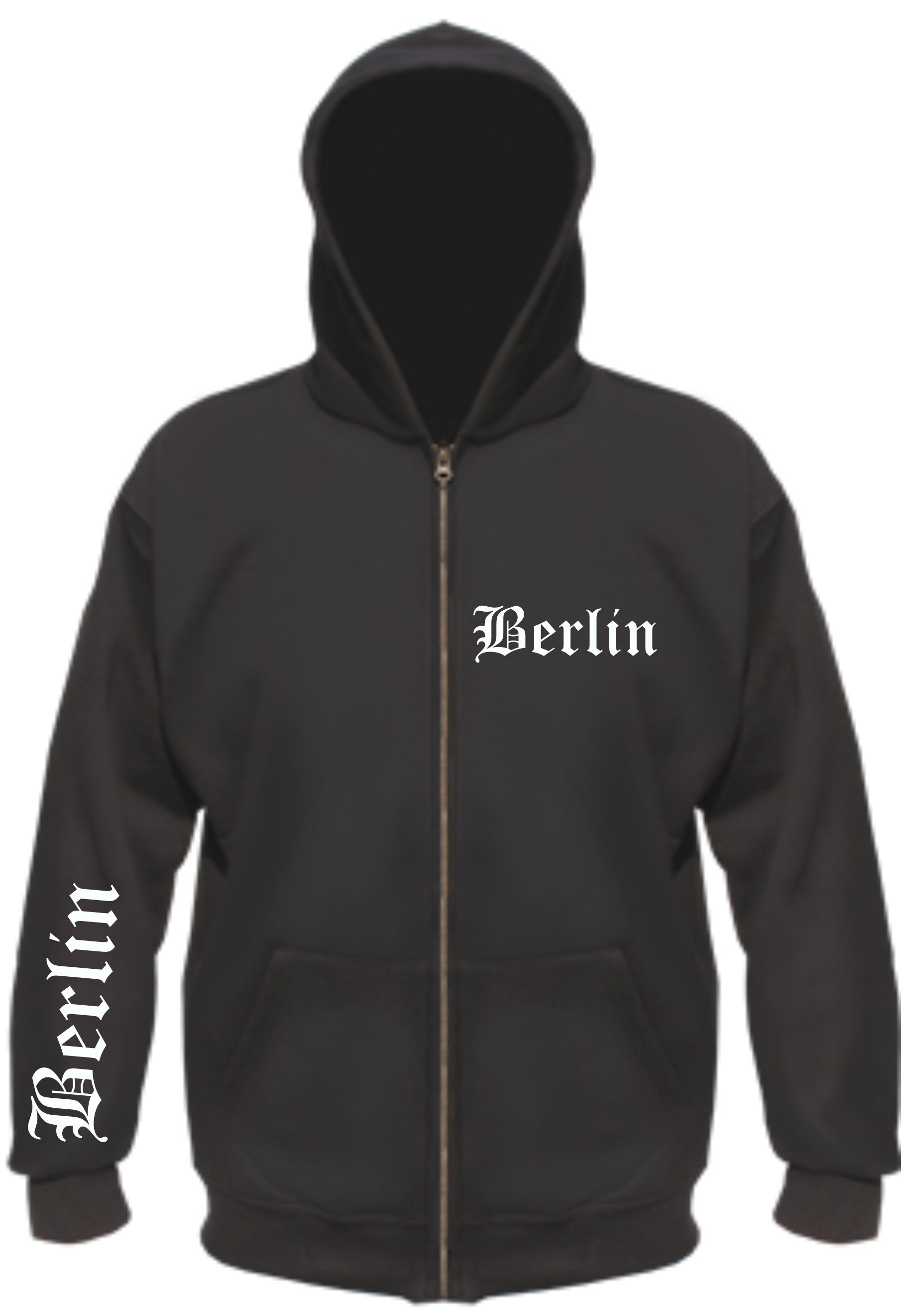 Berlin Kapuzenjacke - Altdeutsch bedruckt - Sweatjacke Hoodie Jacke
