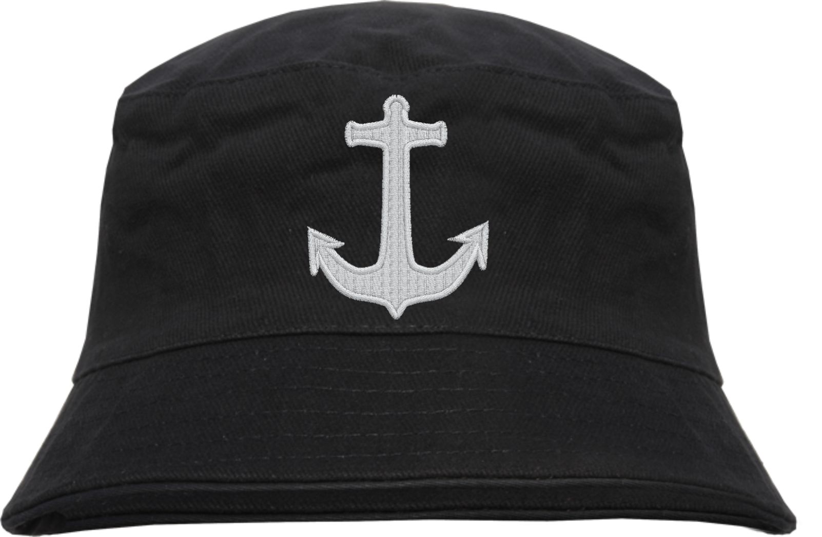 Anker Fischerhut - Altdeutsch - bestickt -  Bucket Hat Anglerhut Hut