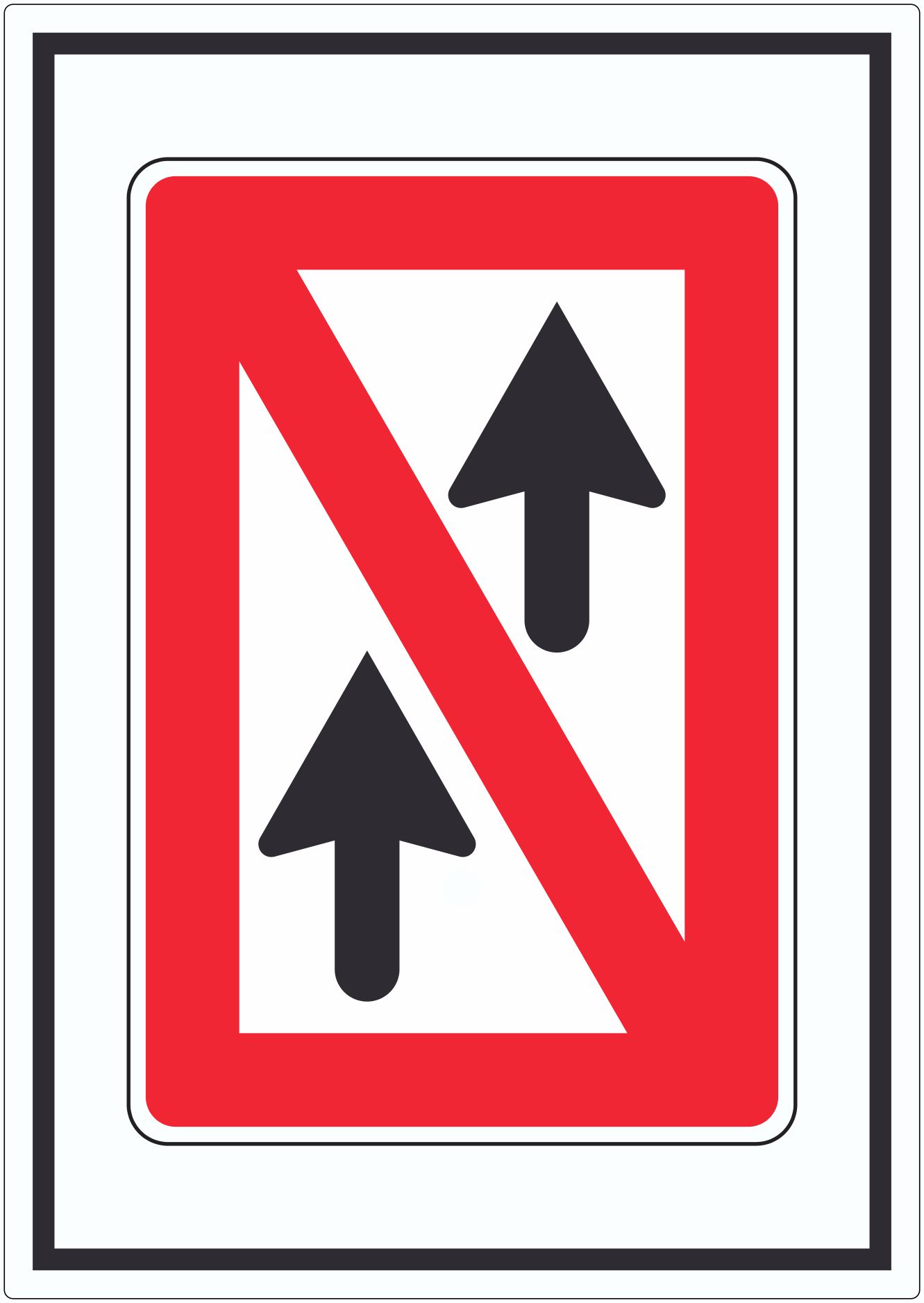 Allgemeines Überholverbot Symbol Aufkleber innenklebend