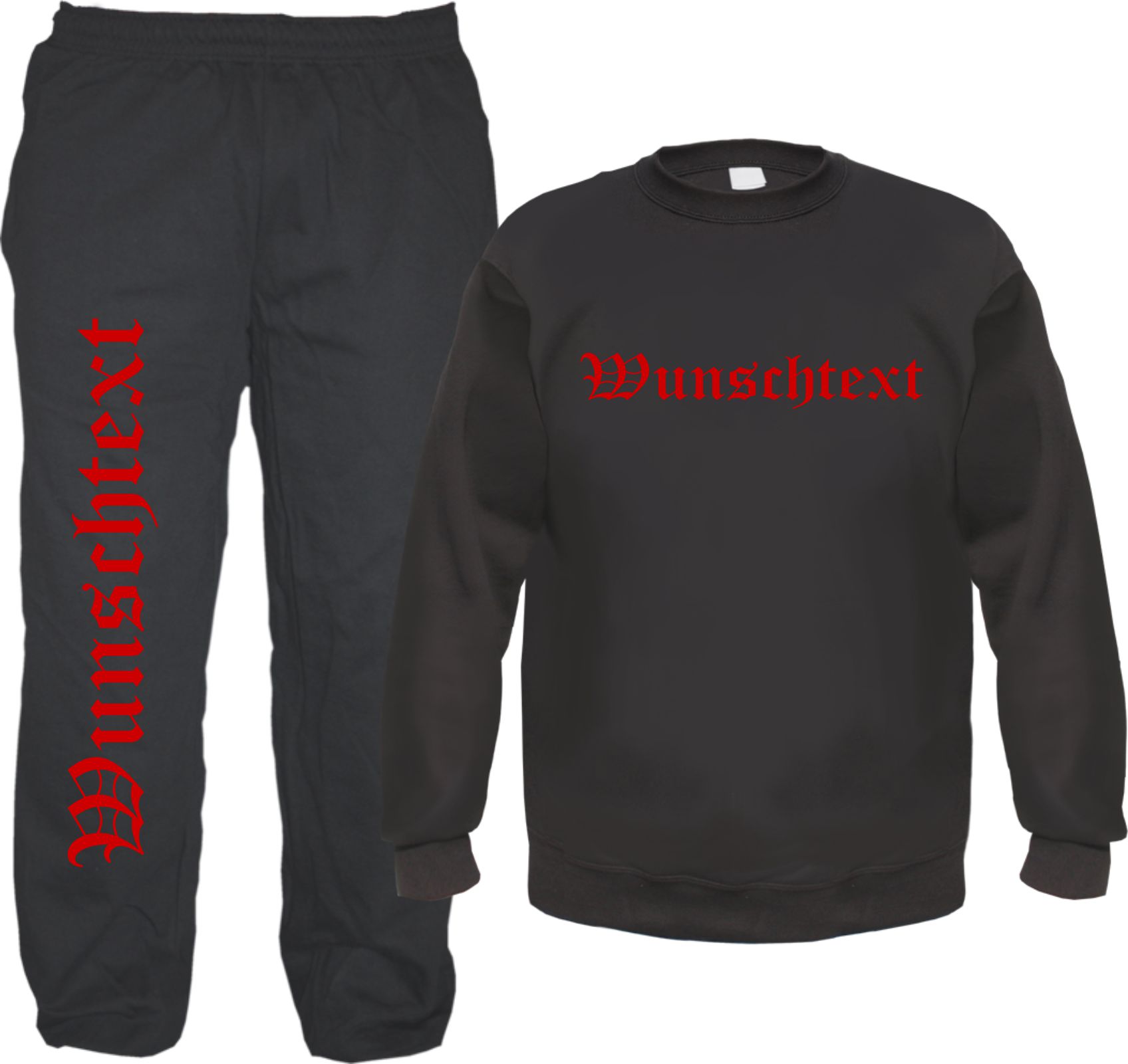 Individueller Jogginganzug - altdeutsch gerade - mit Rundhals-Sweatshirt
