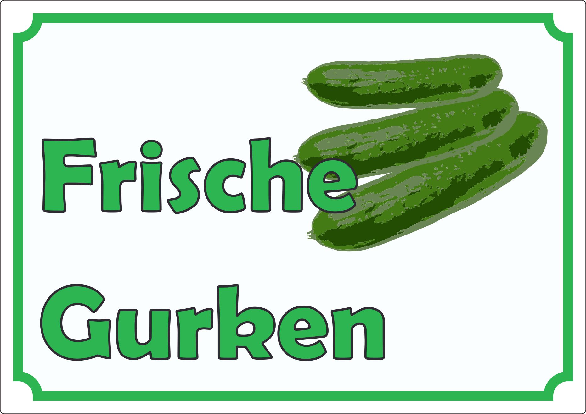 Frische Gurken Werbeaufkleber Aufkleber innenklebend
