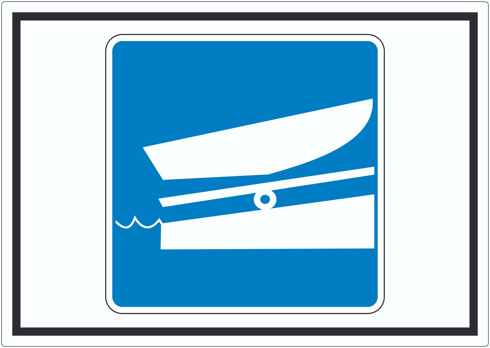 Ein- und Auswassern erlaubt Symbol Aufkleber innenklebend