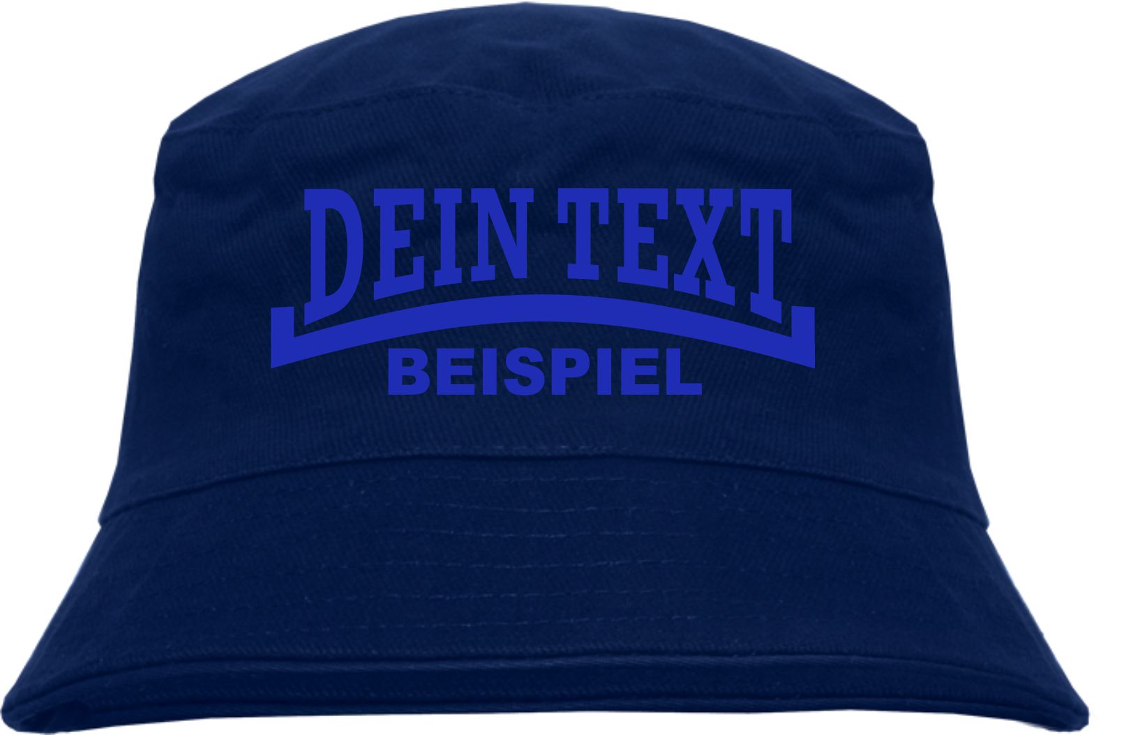 Individueller Fischerhut - dunkelblau - Linie - Bucket Hat mit Wunschtext bedruckt
