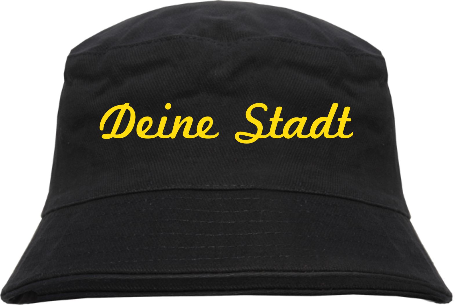Individueller Fischerhut - schwarz - Schreibschrift - Bucket Hat mit Wunschtext bedruckt