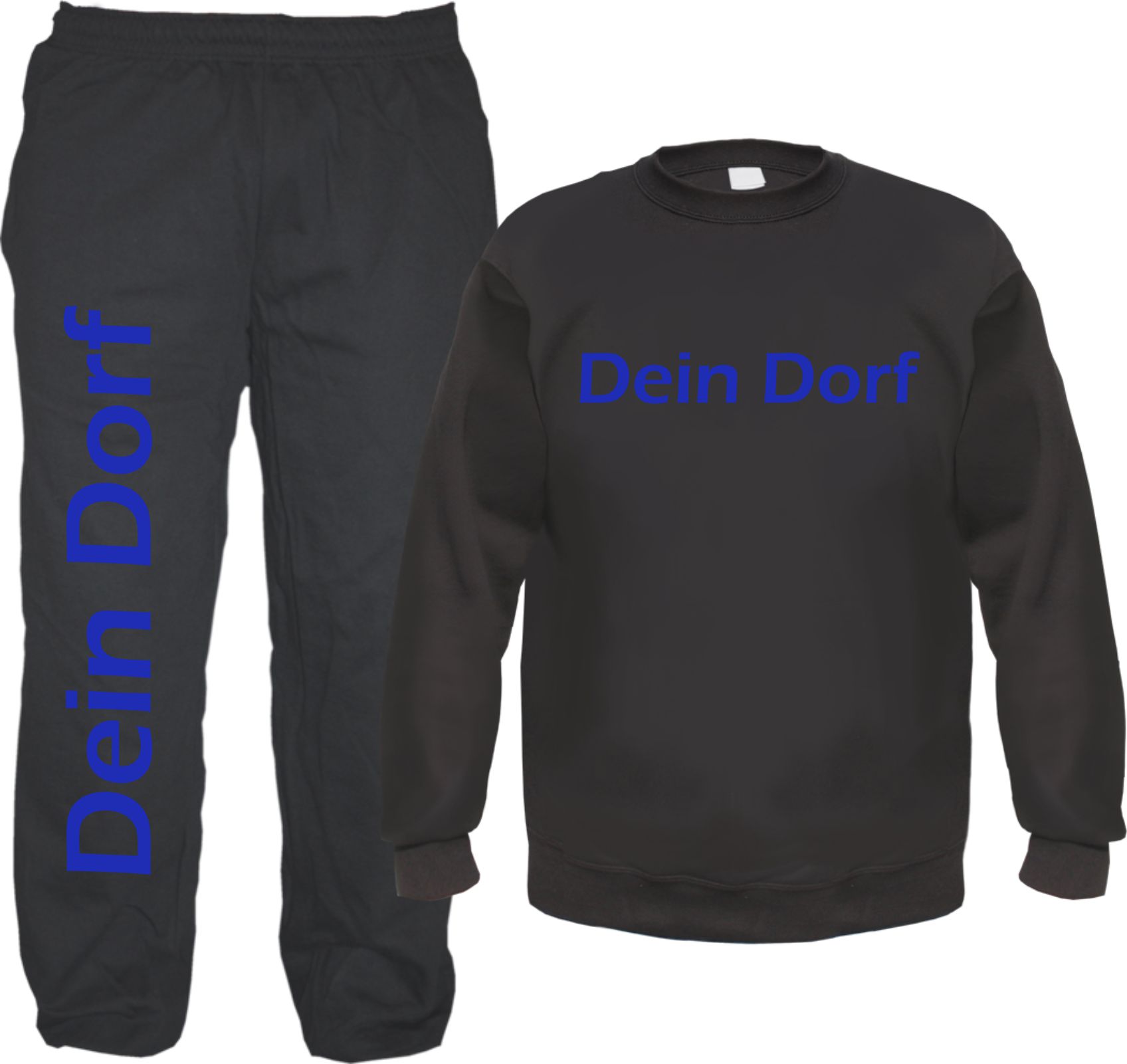 Individueller Jogginganzug - Blockschrift - mit Rundhals-Sweatshirt