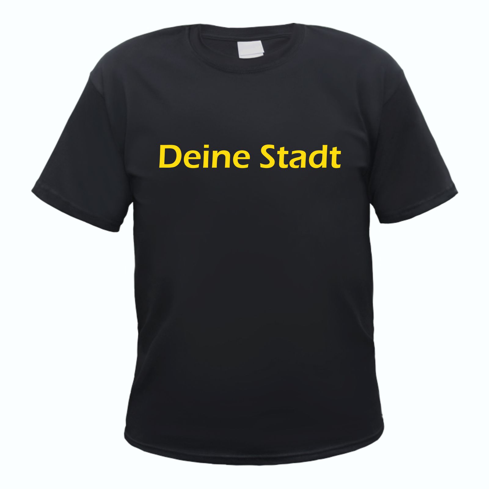 Herren T-Shirt Wunschtext mit Druck - Schwarz - Blockschrift