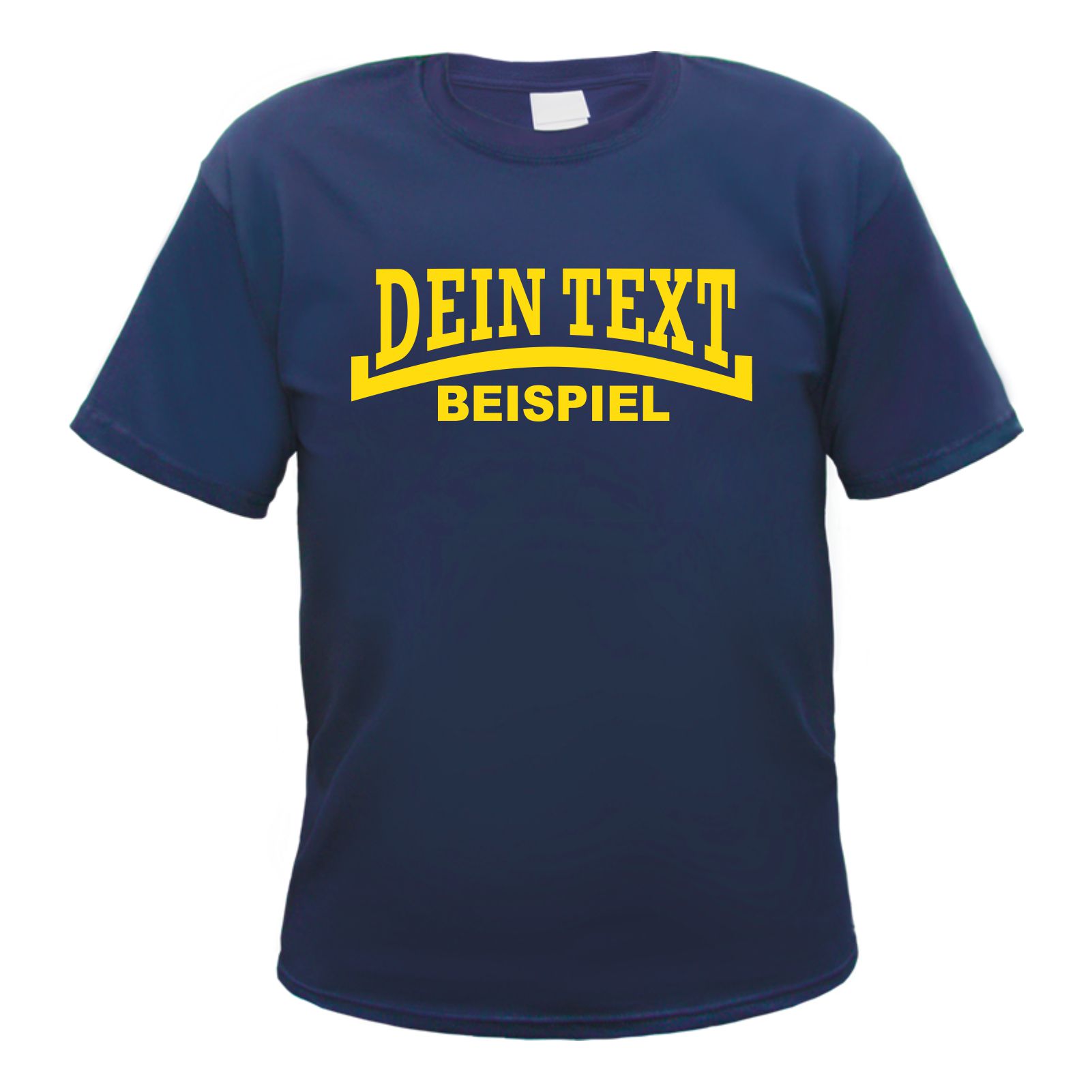 Herren T-Shirt Wunschtext mit Druck - Dunkelblau - Linie