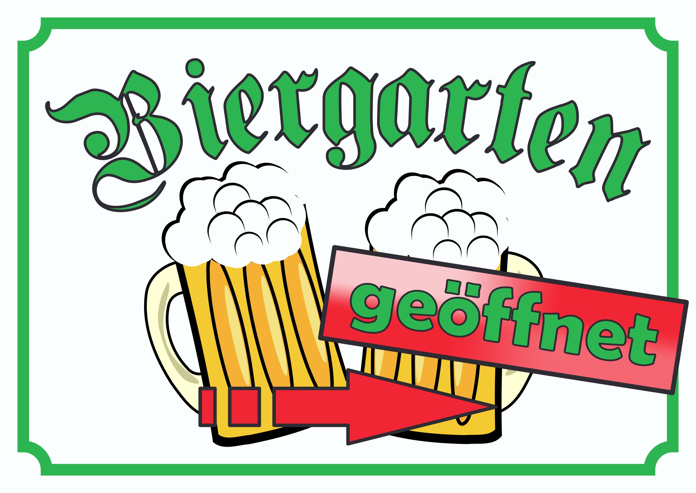 Biergarten rechts geöffnet Aufkleber
