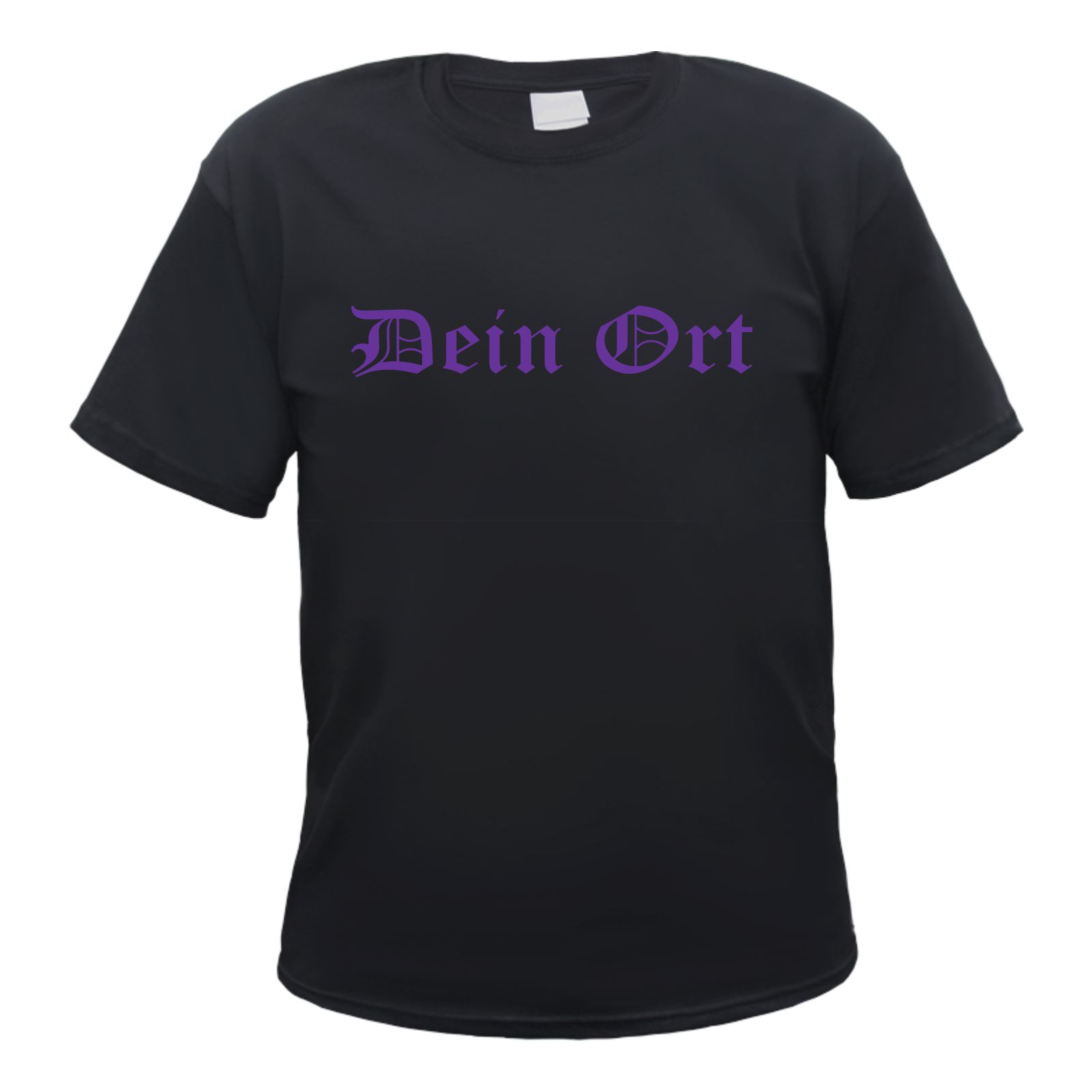 Herren T-Shirt Wunschtext mit Druck - Schwarz - altdeutsch gerade