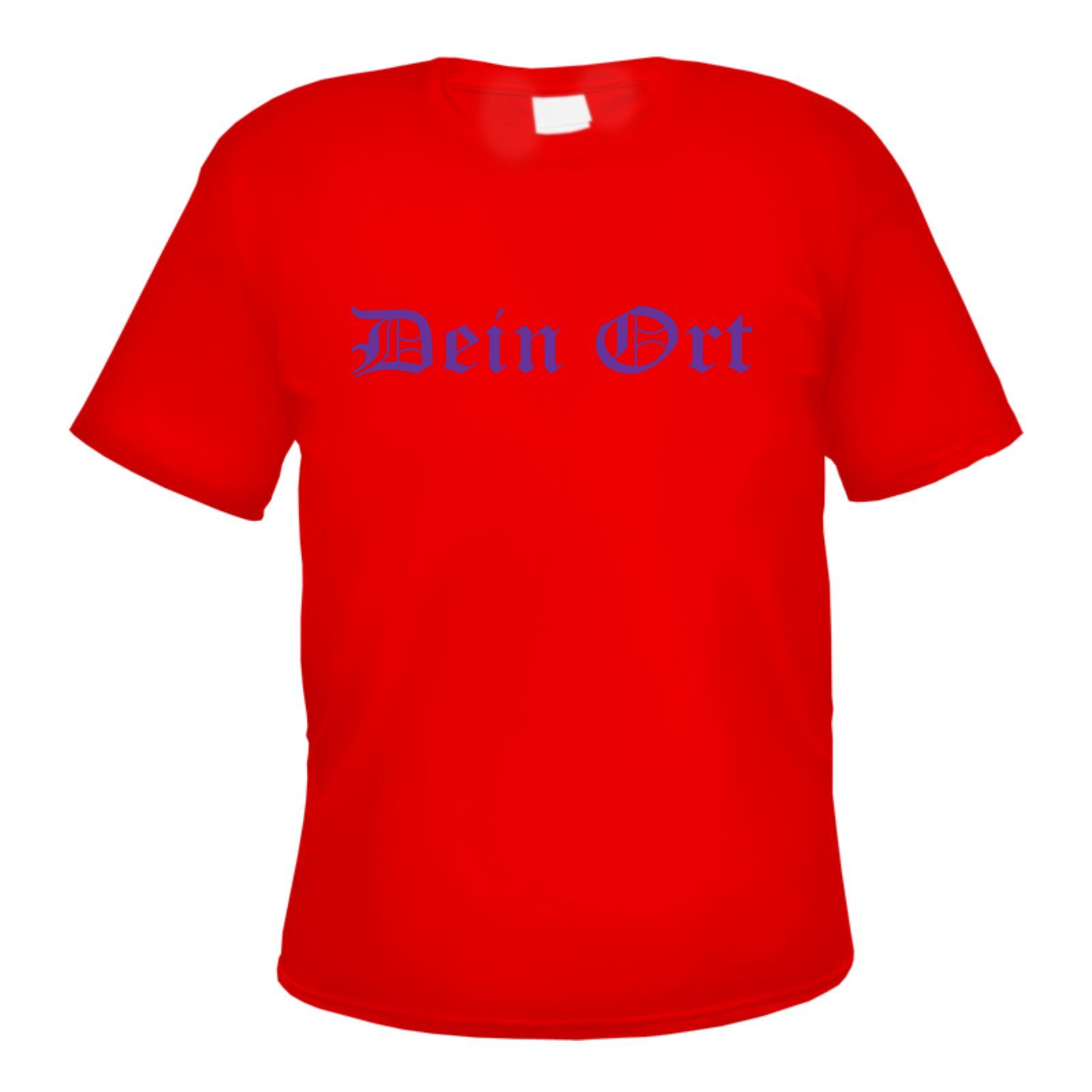 Herren T-Shirt Wunschtext mit Druck - Rot - altdeutsch gerade