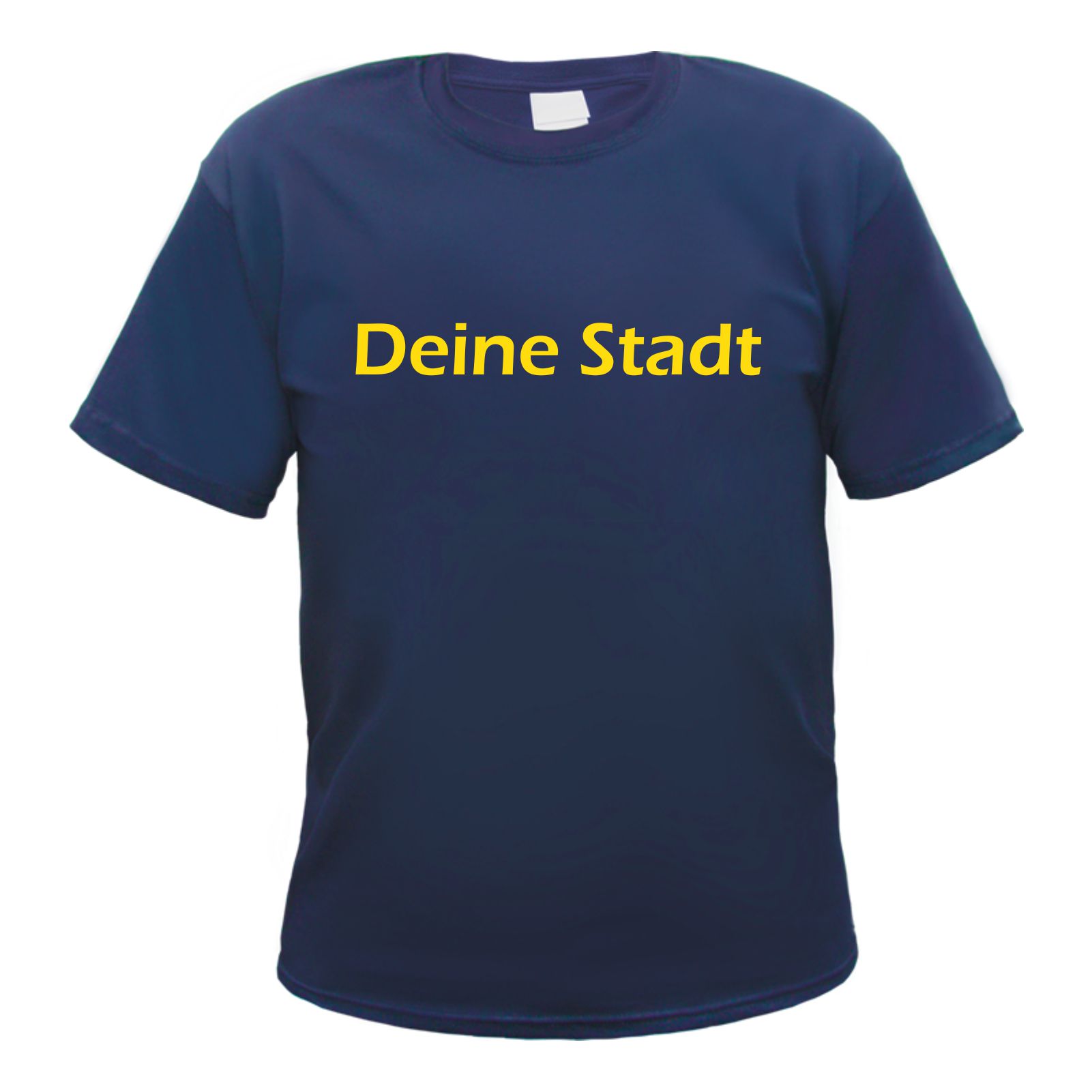 Herren T-Shirt Wunschtext mit Druck - Dunkelblau - Blockschrift