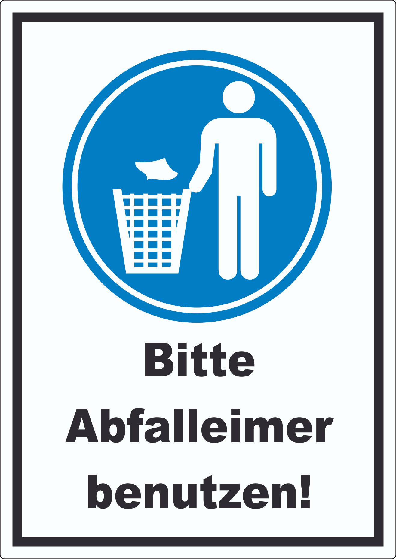 Bitte Abfalleimer benutzen Aufkleber innenklebend