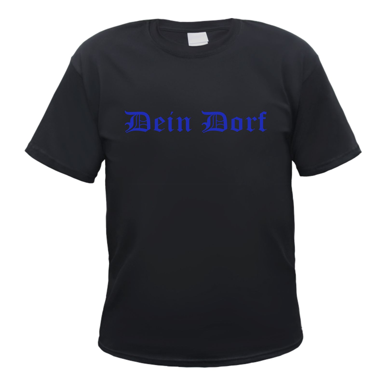 Herren T-Shirt Wunschtext mit Druck - Schwarz - altdeutsch gerade
