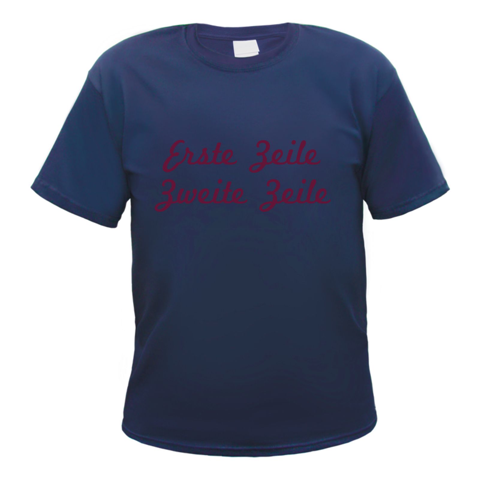 Herren T-Shirt Wunschtext mit Druck - Dunkelblau - Schreibschrift