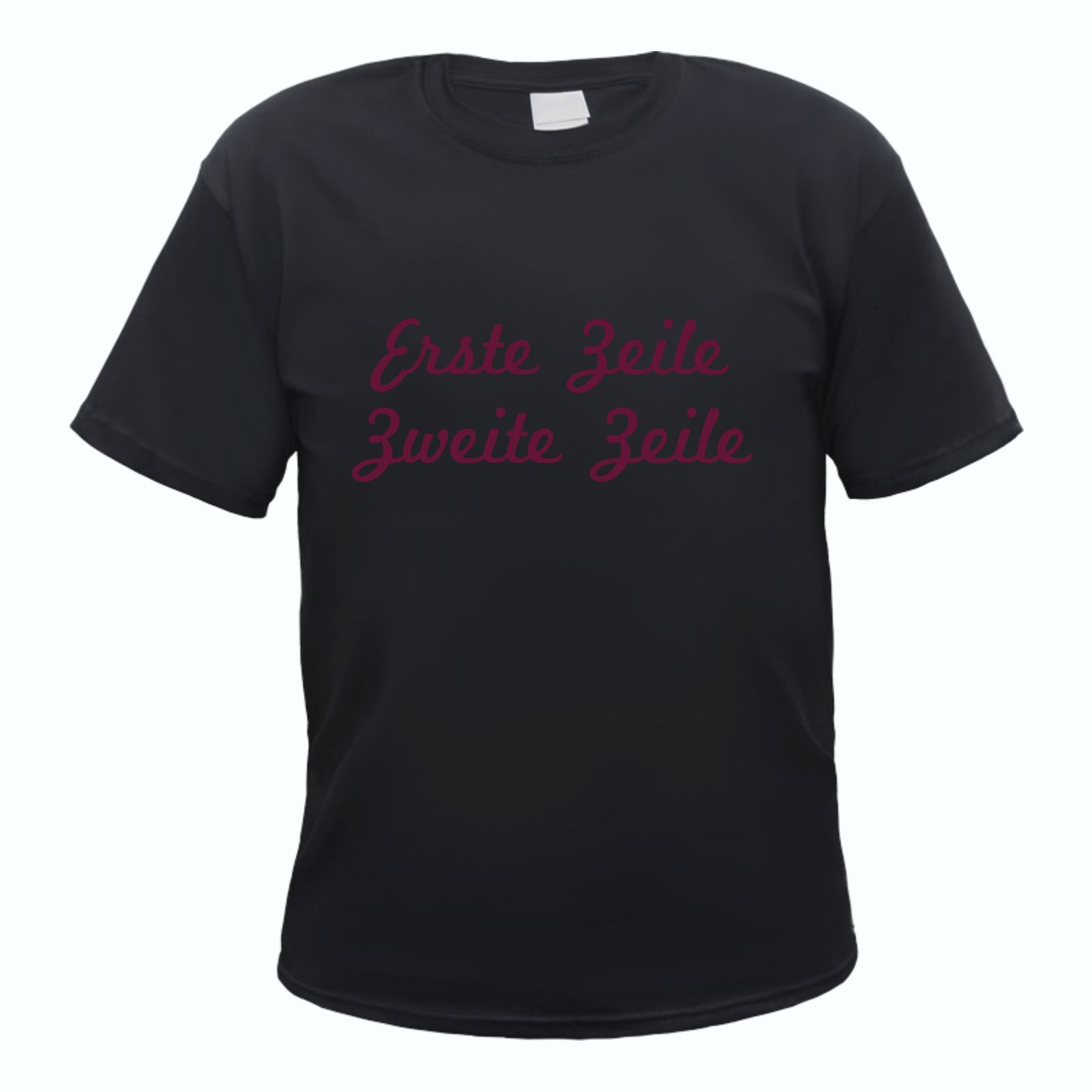 Herren T-Shirt Wunschtext mit Druck - Schwarz - Schreibschrift
