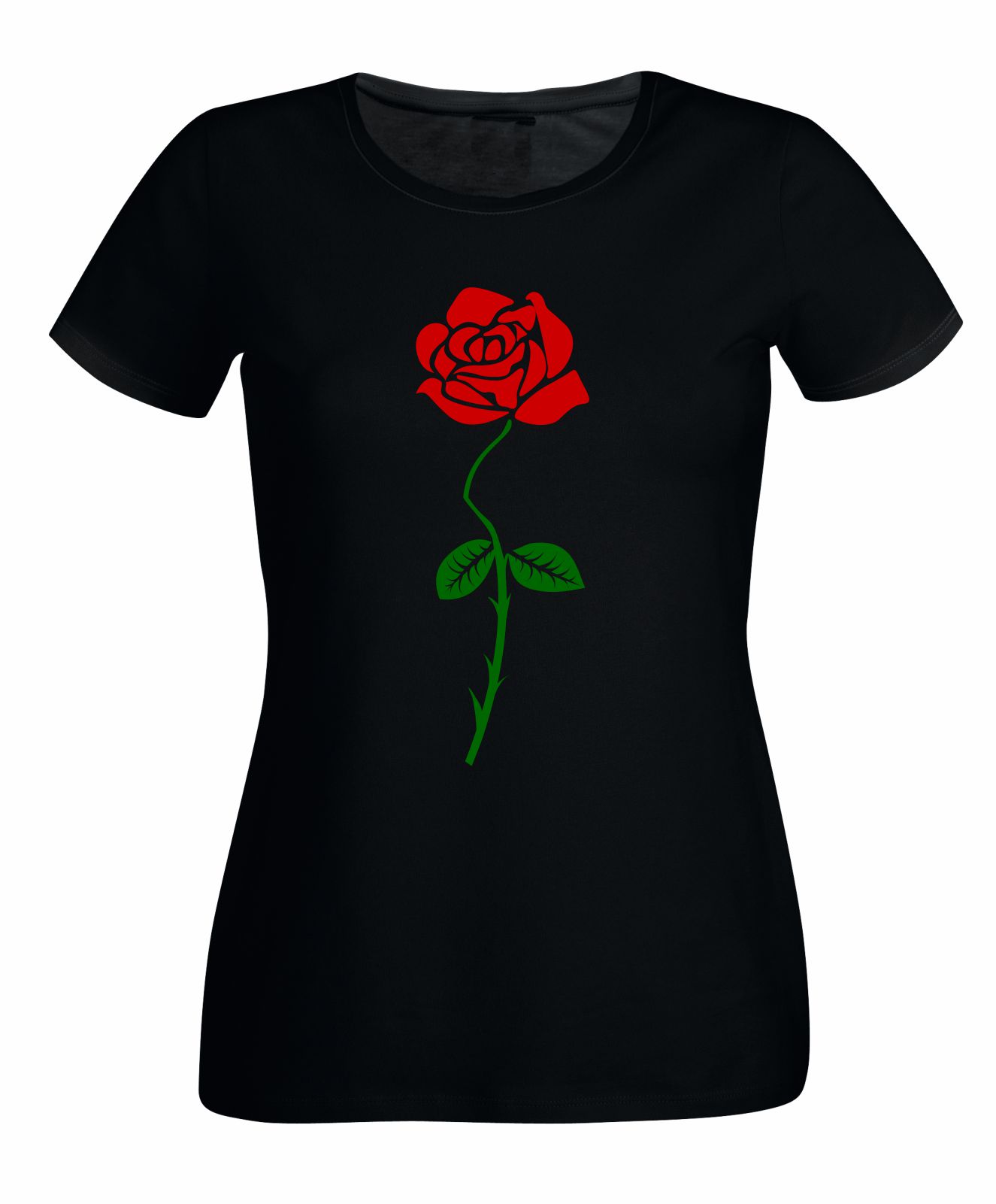 Rose Aufdruck farbige Varianten Damen T-Shirt