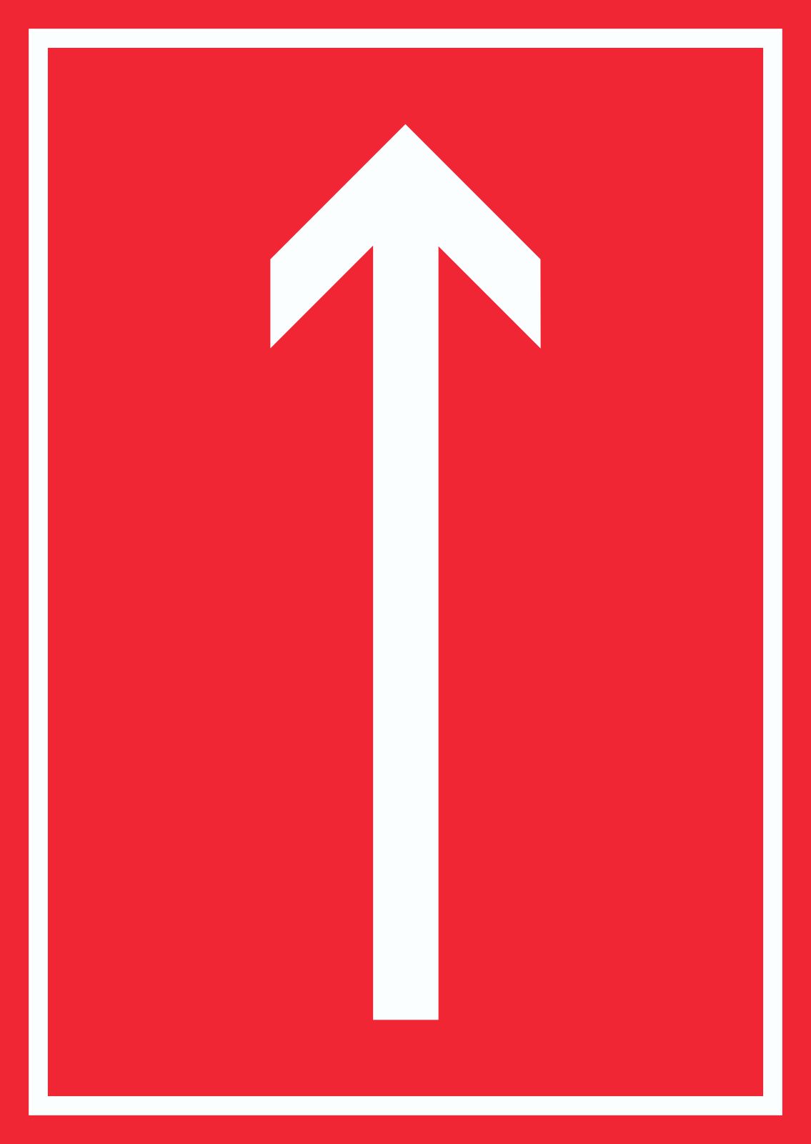 Richtungspfeil hoch Schild hochkant weiss rot Pfeil