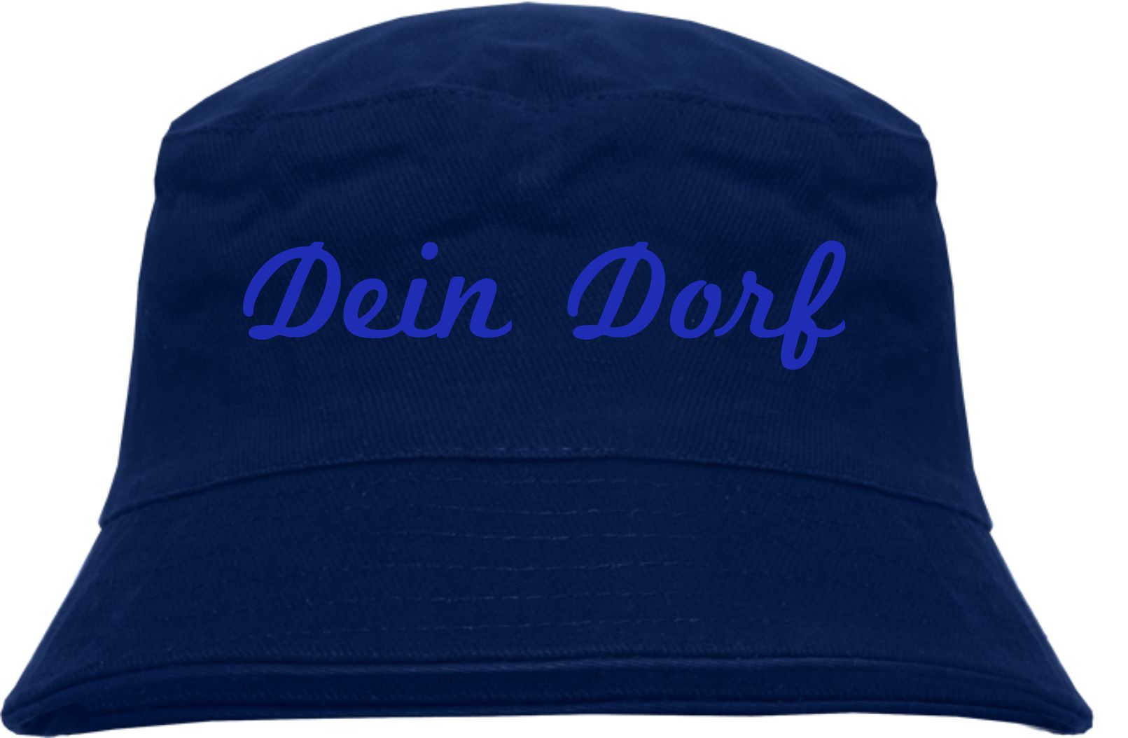 Individueller Fischerhut - dunkelblau - Schreibschrift - Bucket Hat mit Wunschtext bedruckt