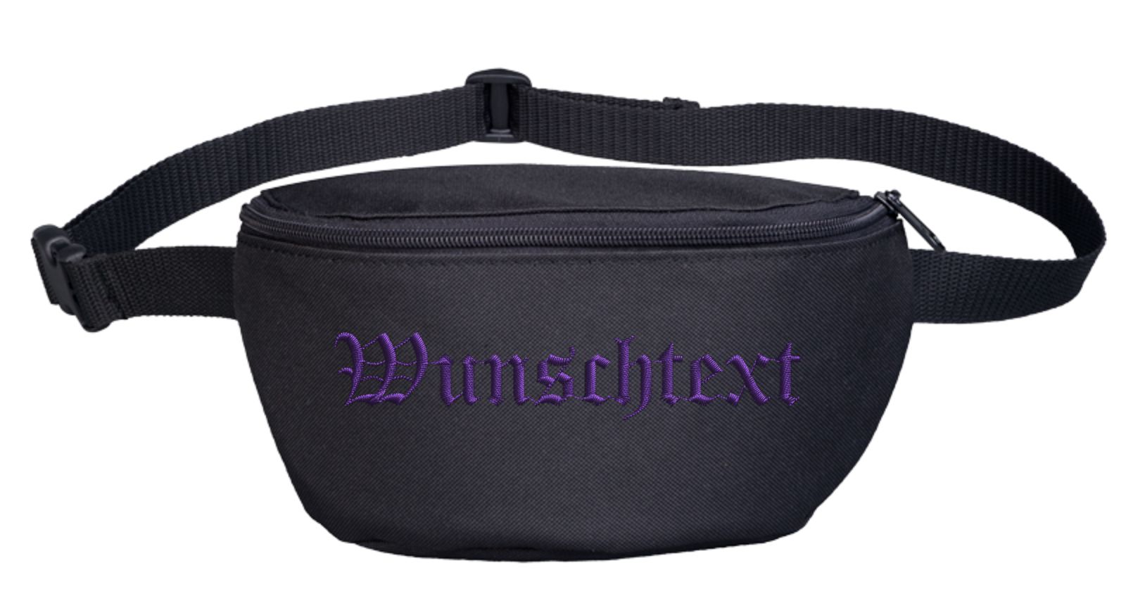 Bauchtasche mit Wunschtext - Altdeutsch - bestickt - Gürteltasche Hipbag