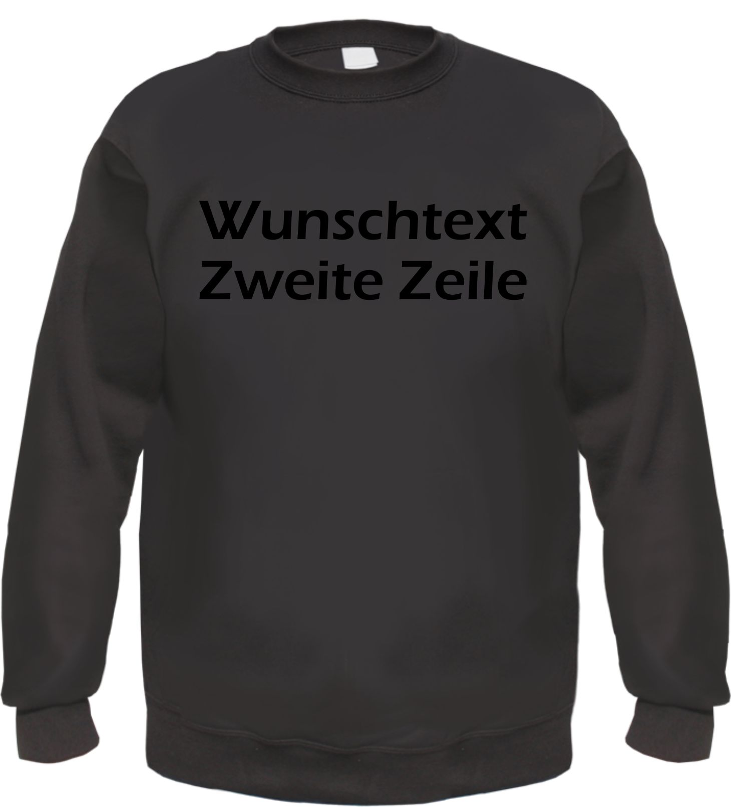 Individuelles Rundhals Sweatshirt - Blockschrift - Wunschtext Druck