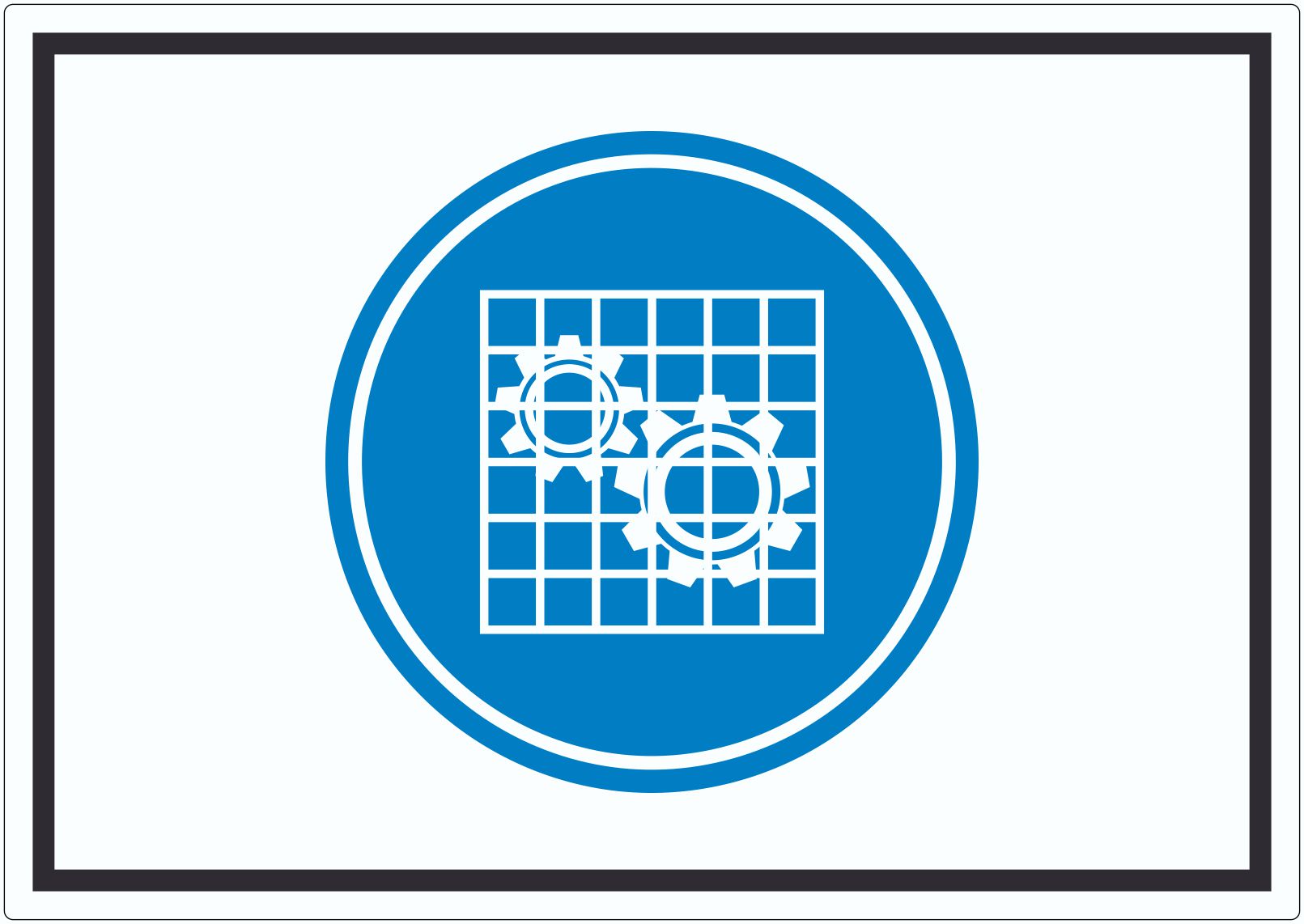 Absperrung prüfen Symbol Aufkleber innenklebend
