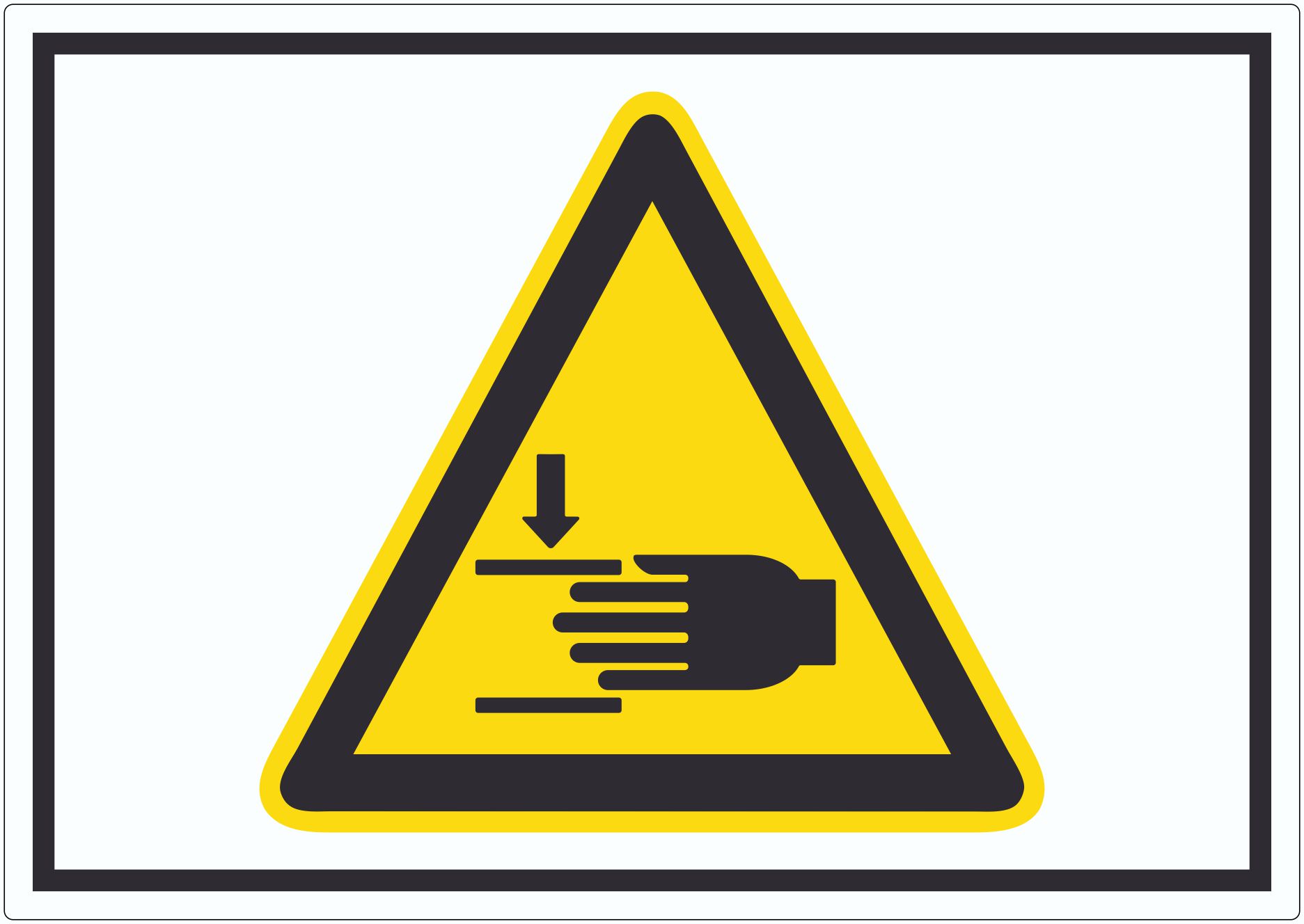 Achtung Handverletzungen Symbol Aufkleber innenklebend